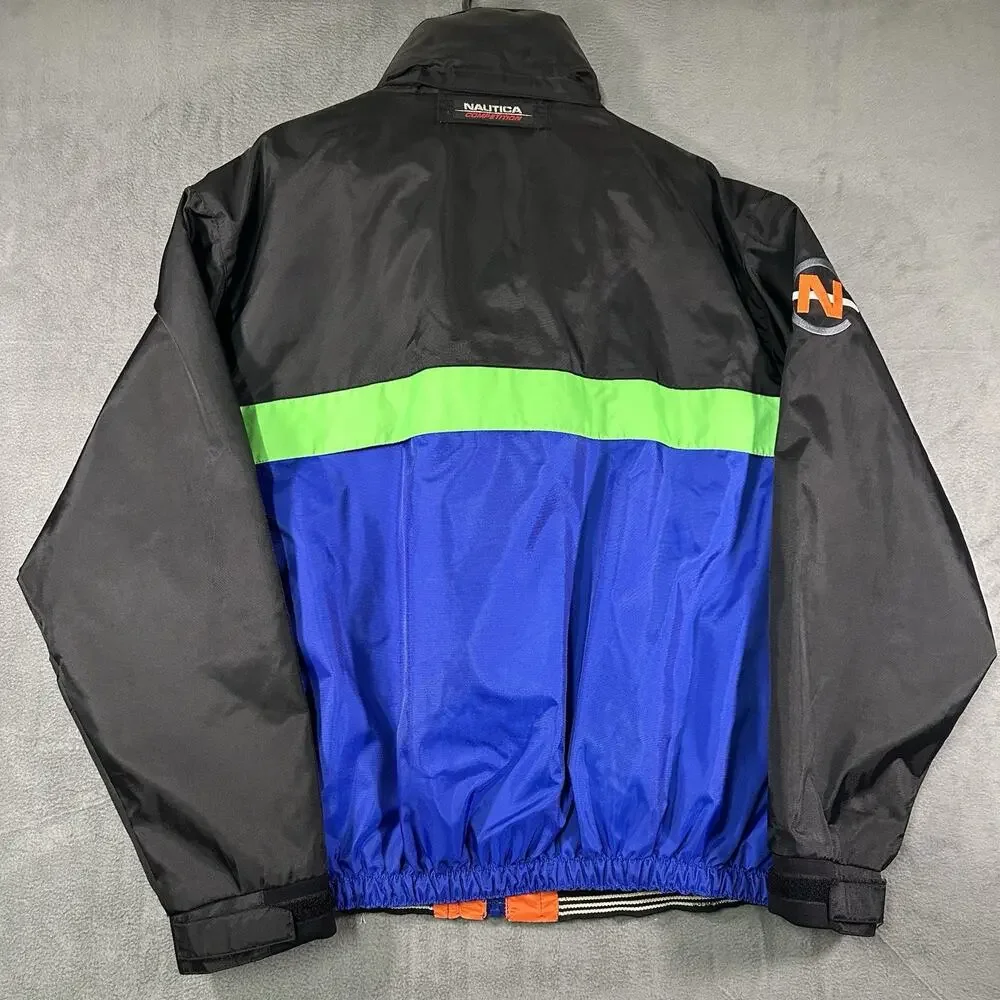VTG 90s Nautica Competition Coat Jacket Scuba Windbreaker Y2K Color Block Size L
